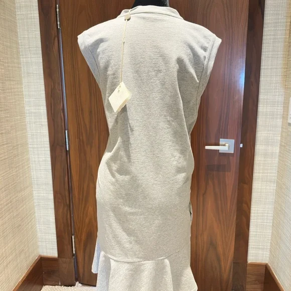 Brunello Cucinelli Cream Sheath Dress Sleeveless V-Neck - Picture 4 of 8